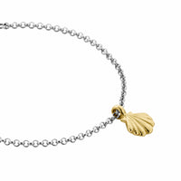 Silver & Gold Scallop Shell Chain Bracelet