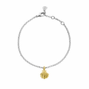 Silver & Gold Scallop Shell Chain Bracelet