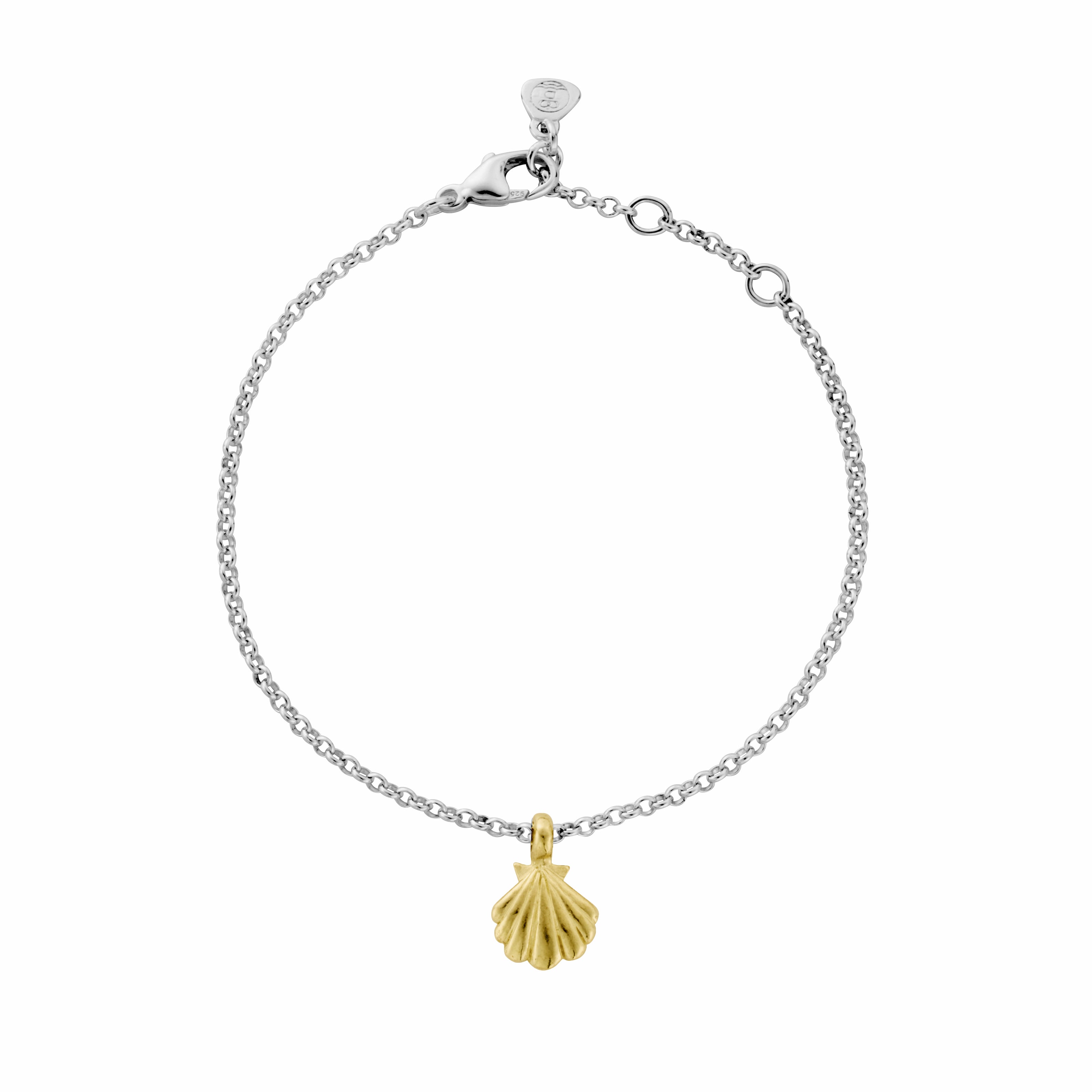 Silver & Gold Scallop Shell Chain Bracelet