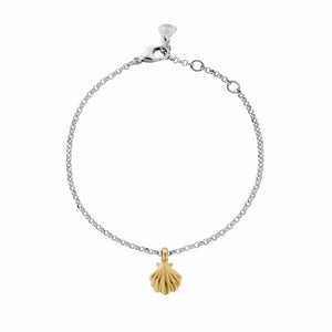 Silver & Gold Scallop Shell Chain Bracelet