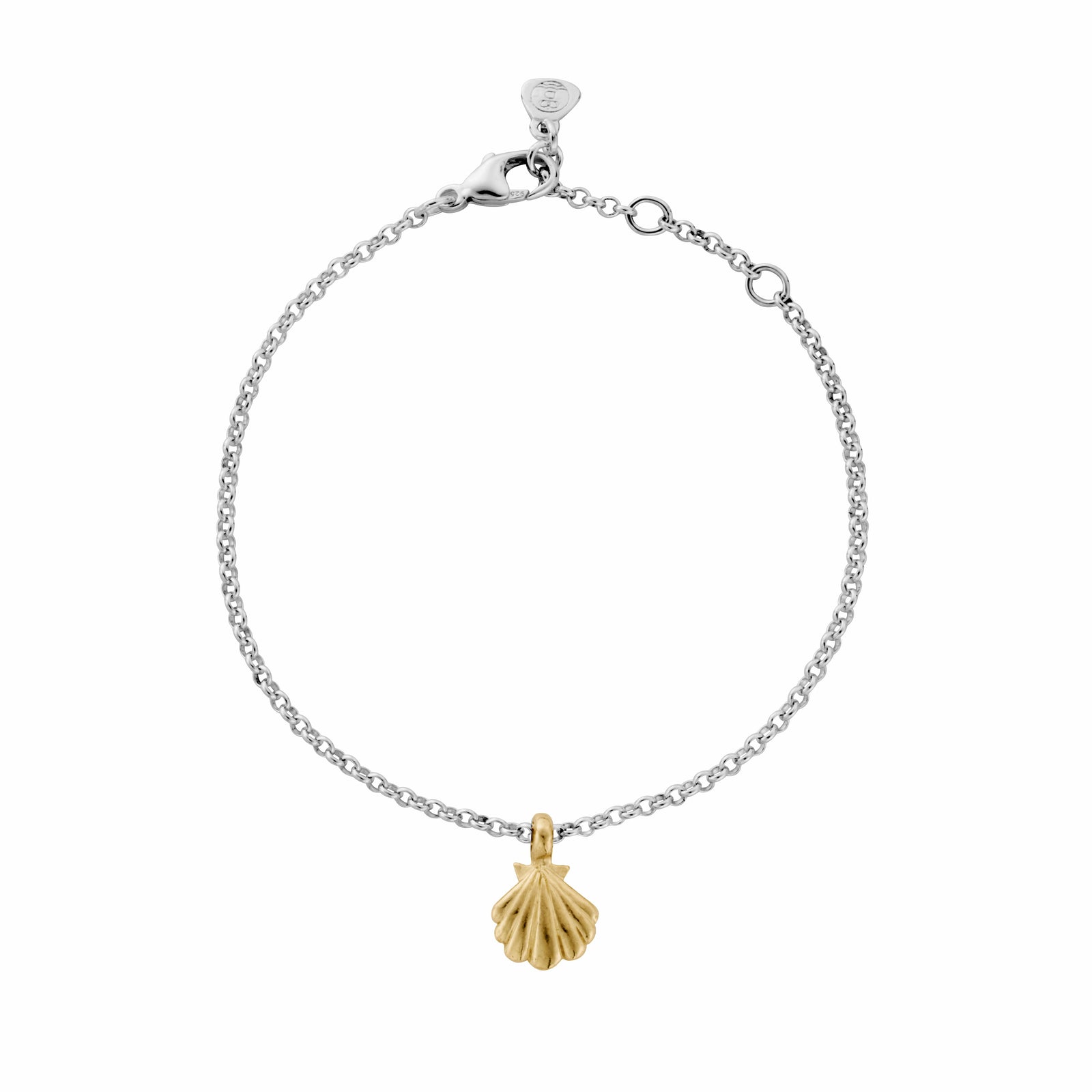 Silver & Gold Scallop Shell Chain Bracelet