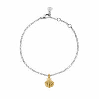 Silver & Gold Scallop Shell Chain Bracelet