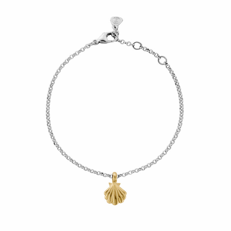 Silver & Gold Scallop Shell Chain Bracelet