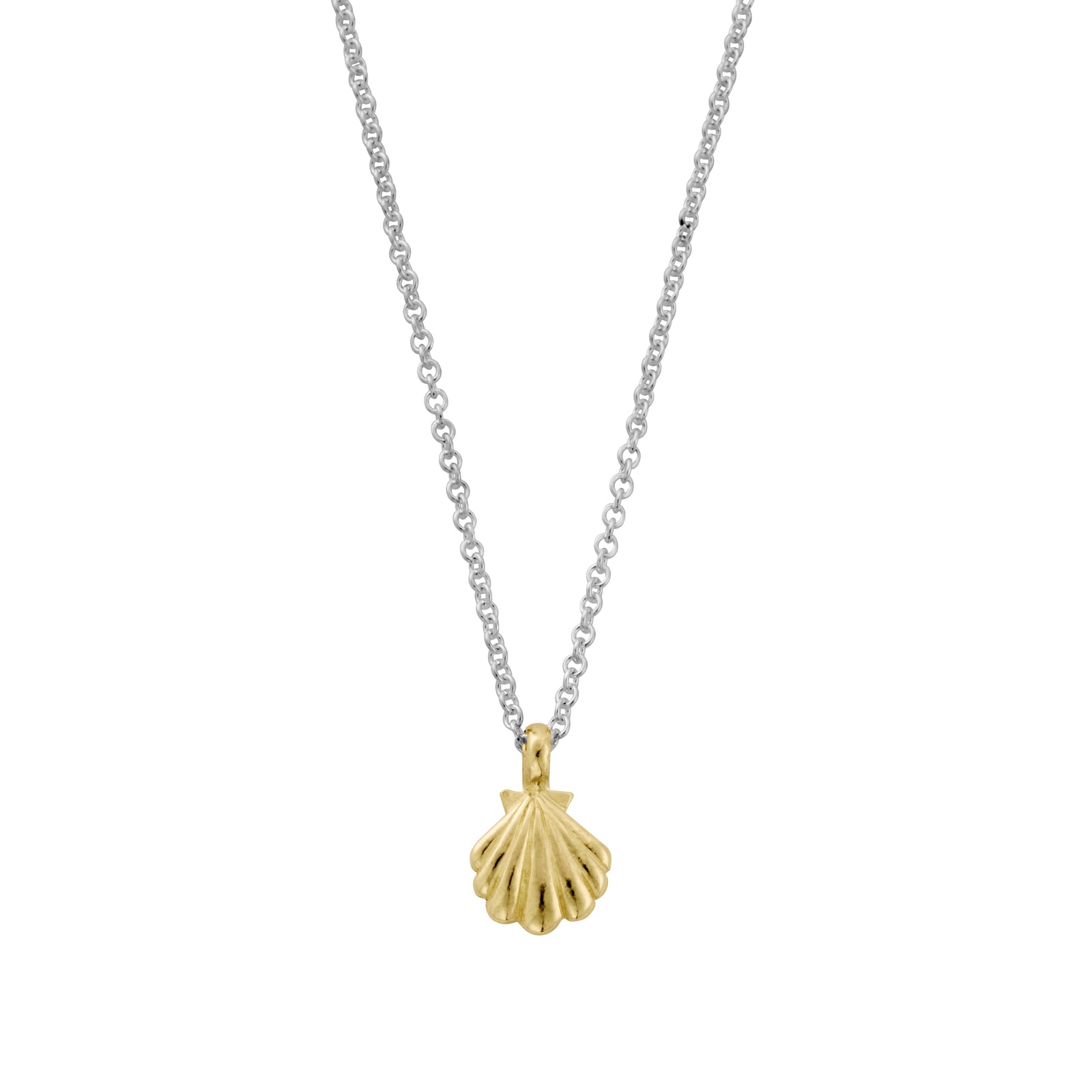 Silver & Gold Scallop Shell Necklace