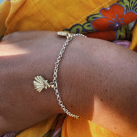 Silver & Gold Trio Scallop Shell Chain Bracelet