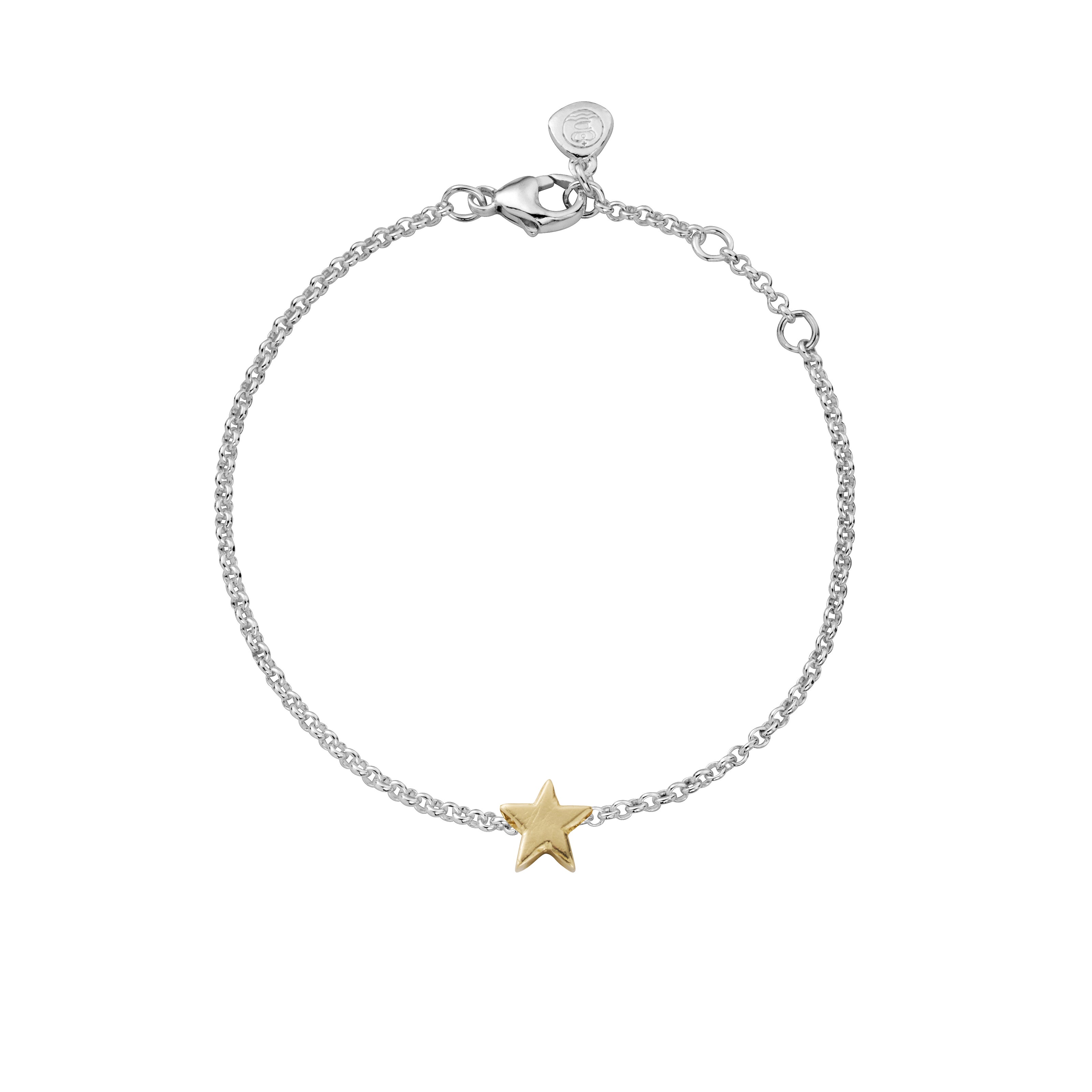 Silver & Gold Wishing Star Chain Bracelet