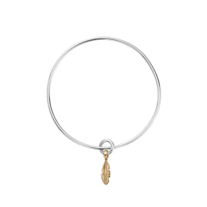 Silver & Gold Baby Feather Bangle