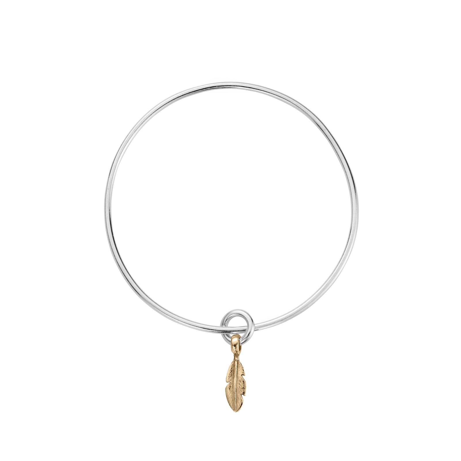 Silver & Gold Baby Feather Bangle