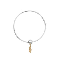Silver & Gold Baby Feather Bangle