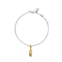 Silver & Gold Baby Feather Chain Bracelet