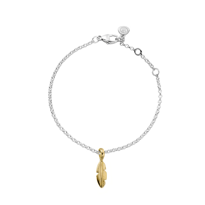 Silver & Gold Baby Feather Chain Bracelet