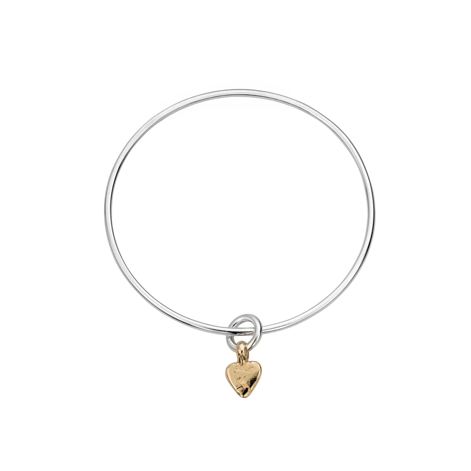 Silver & Gold Baby Heart Bangle