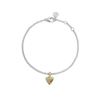 Silver & Gold Baby Heart Chain Bracelet