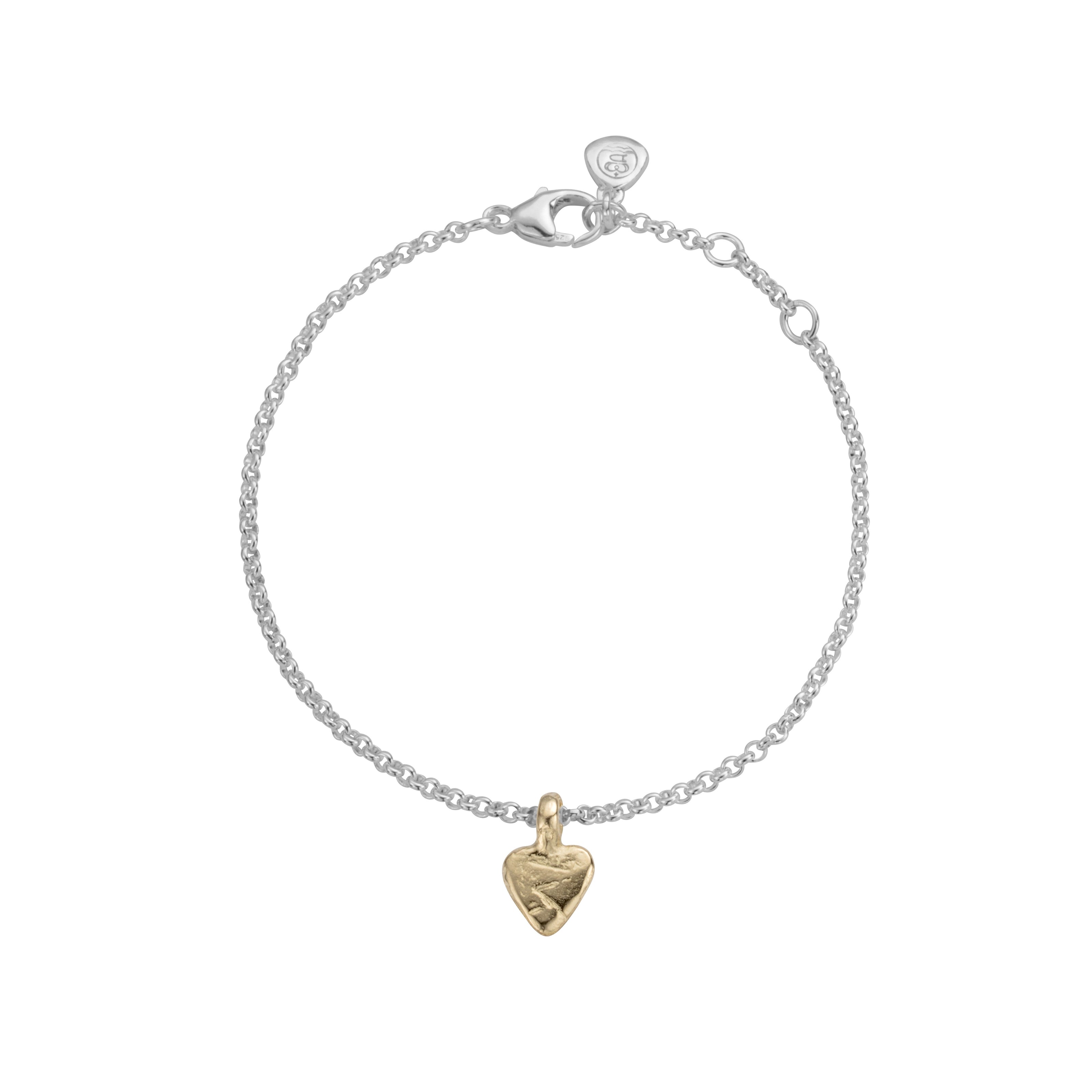 Silver & Gold Baby Heart Chain Bracelet