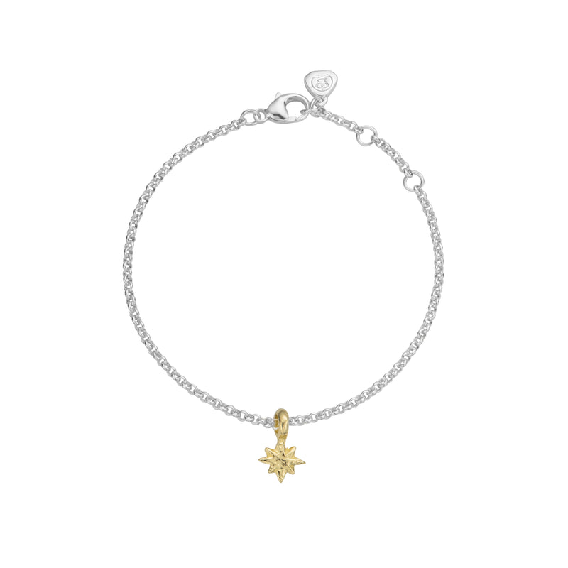 Silver & Gold Baby North Star Chain Bracelet