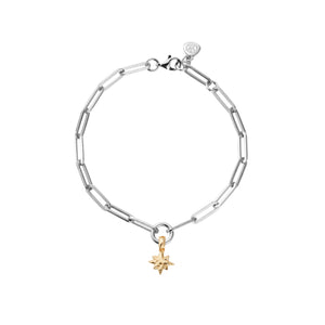 Silver & Gold Baby North Star Trace Chain Bracelet