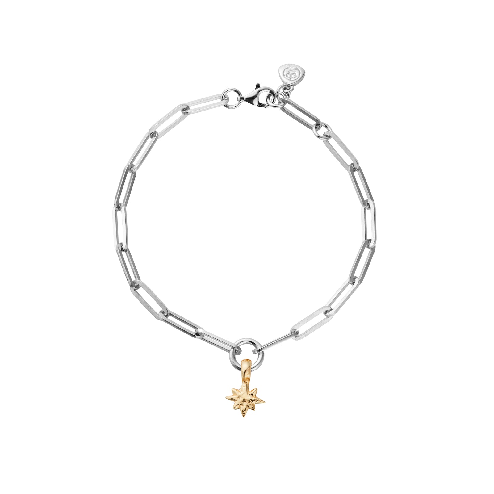 Silver & Gold Baby North Star Trace Chain Bracelet