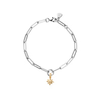 Silver & Gold Baby North Star Trace Chain Bracelet