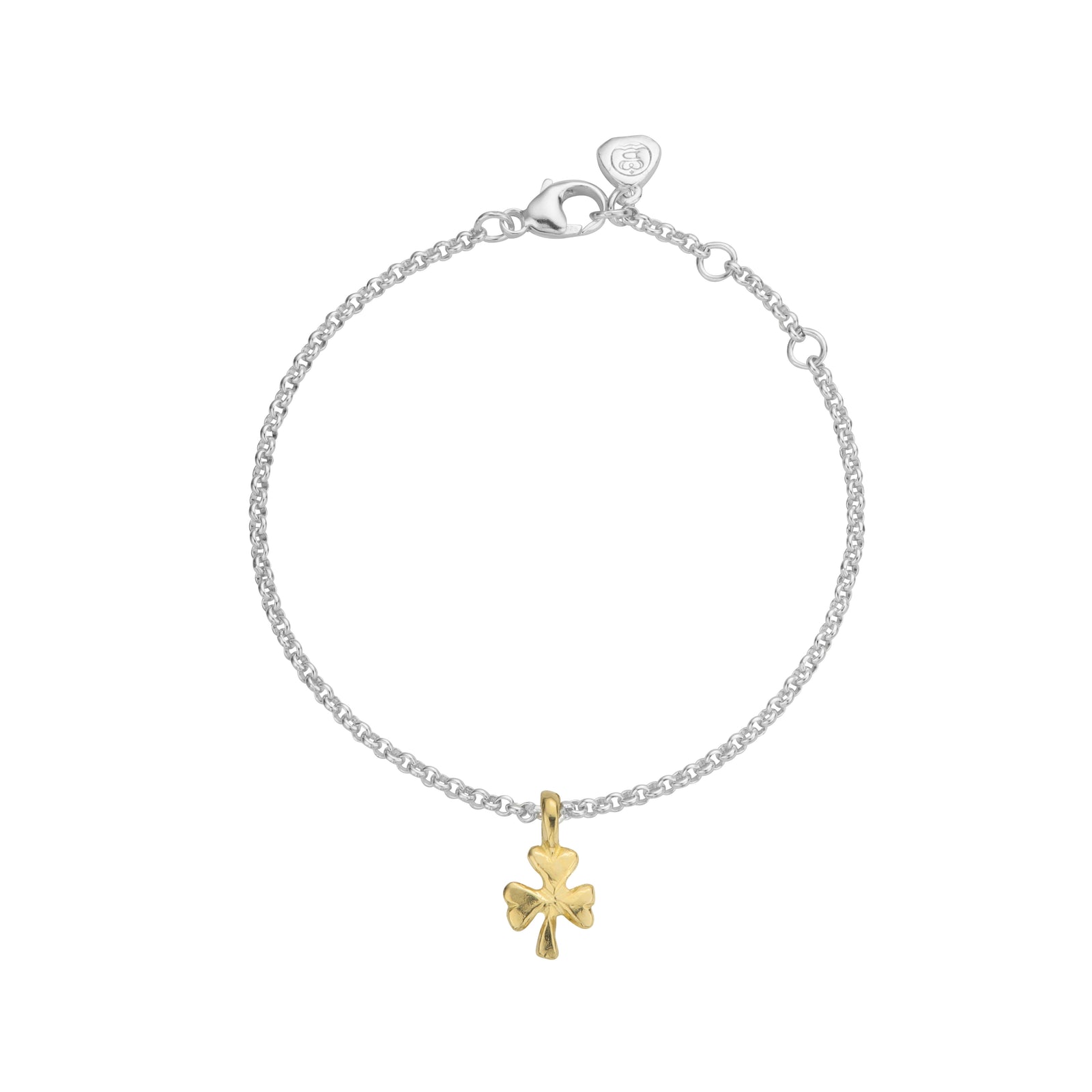 Silver & Gold Baby Shamrock Chain Bracelet