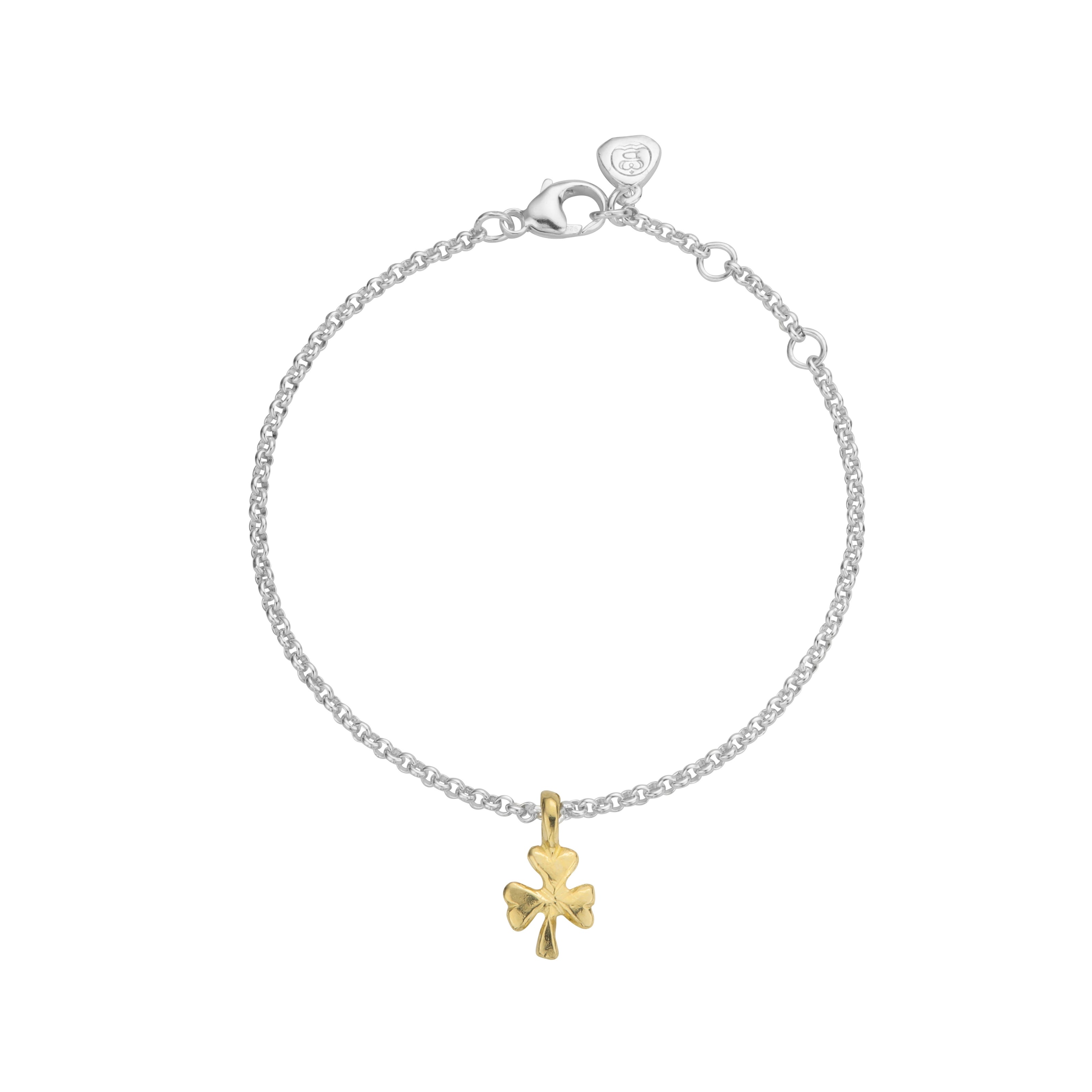 Silver & Gold Baby Shamrock Chain Bracelet