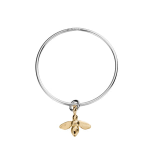 Silver & Gold Large Honey Bee Bangle