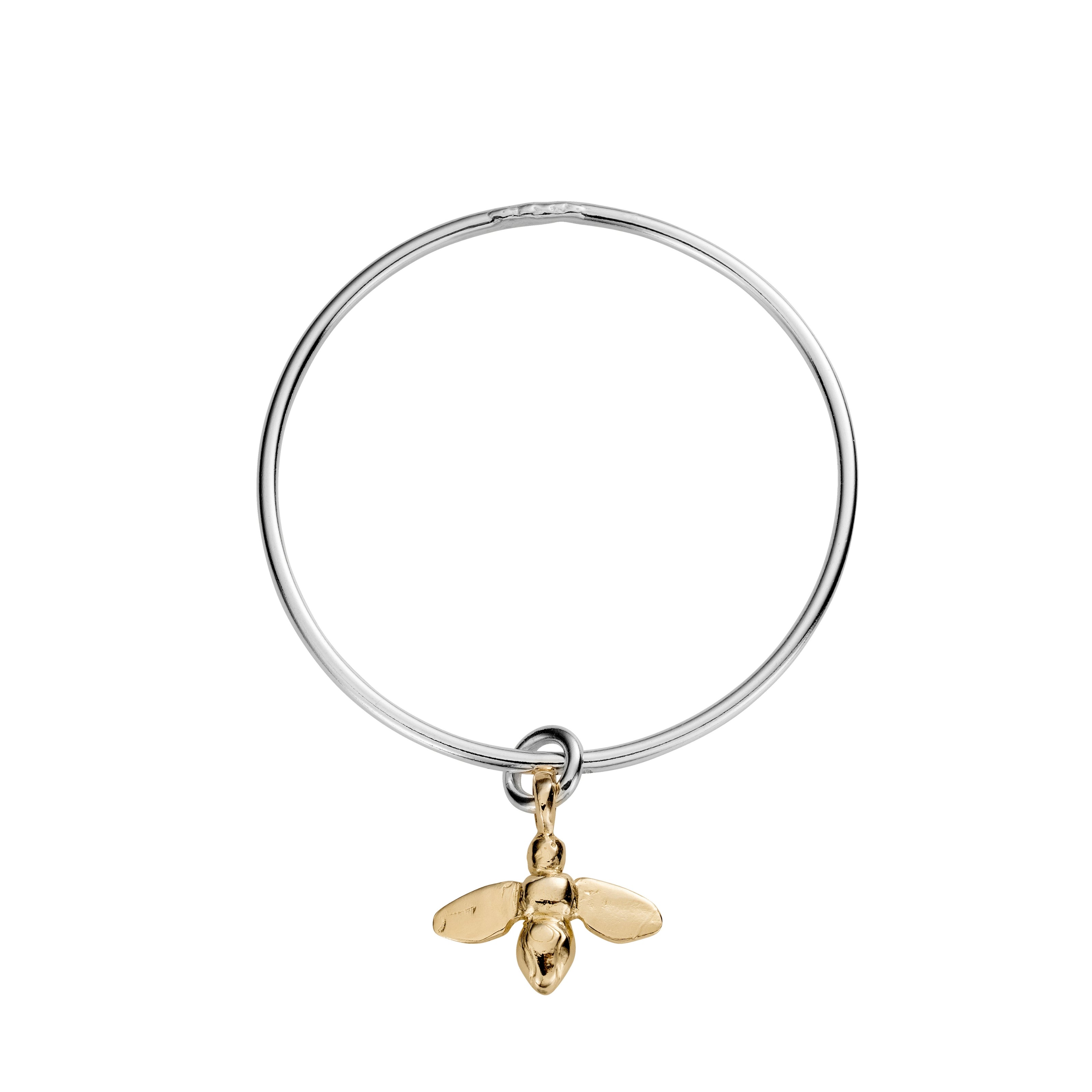 Silver & Gold Large Honey Bee Bangle