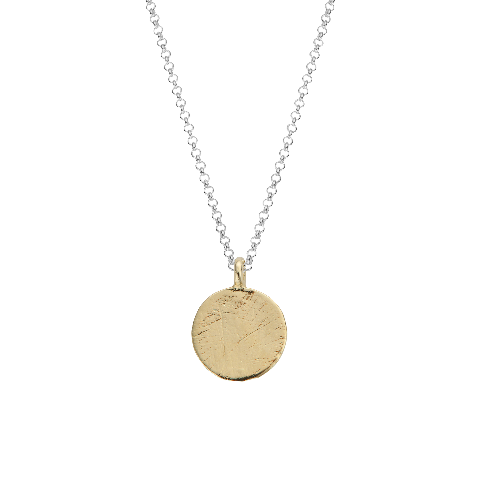 Silver & Gold Large Moon Necklace