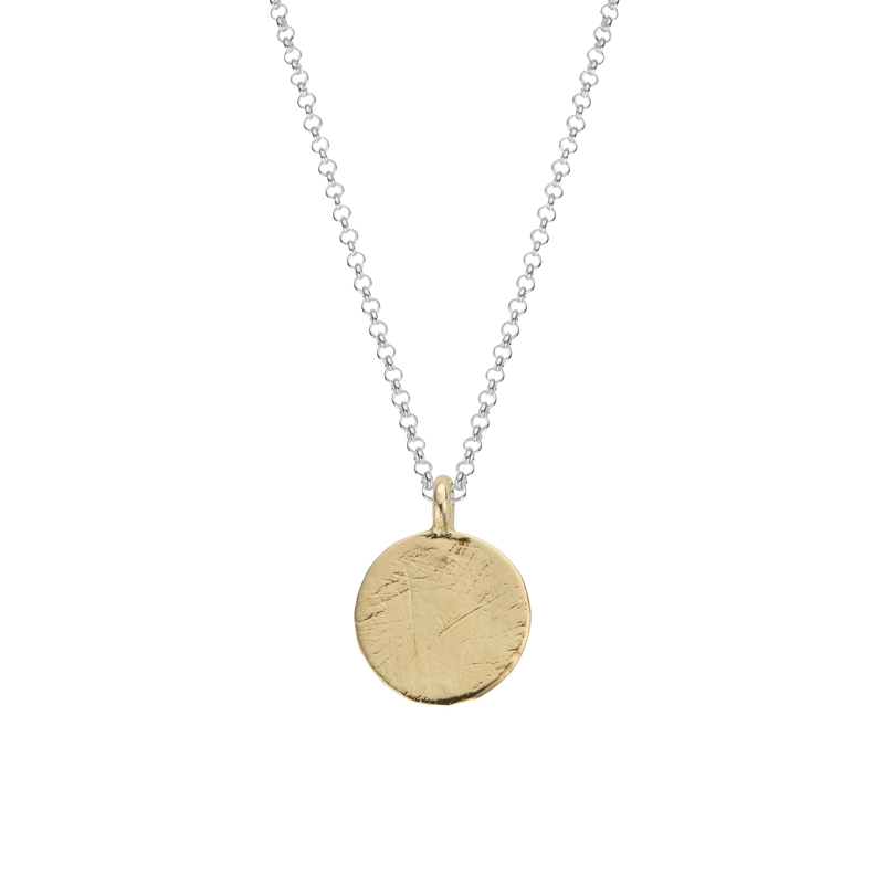 Silver & Gold Large Moon Necklace