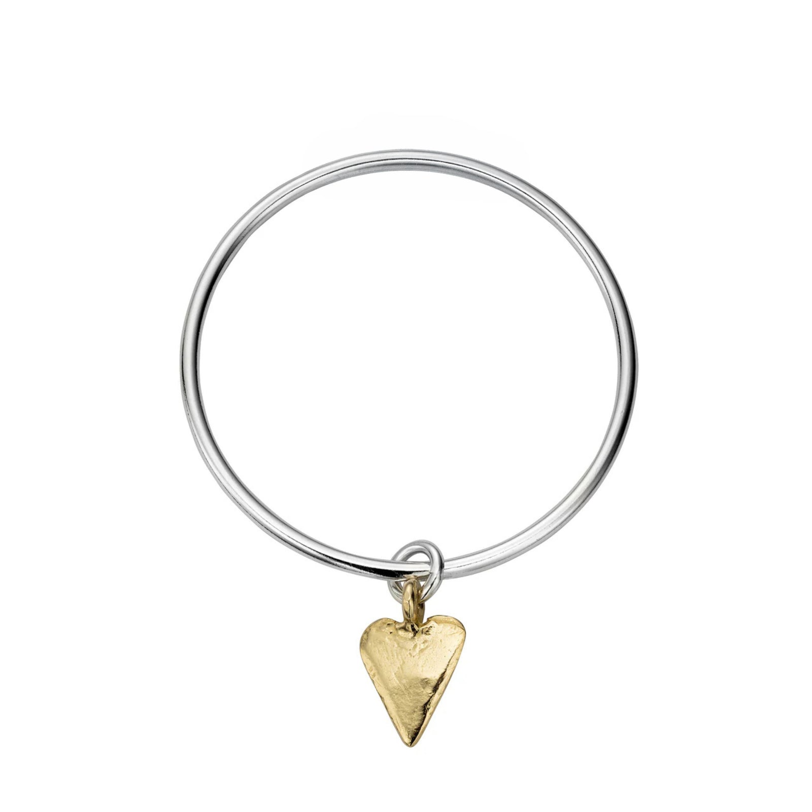 Silver & Gold Maxi Heart Bangle