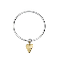 Silver & Gold Maxi Heart Bangle