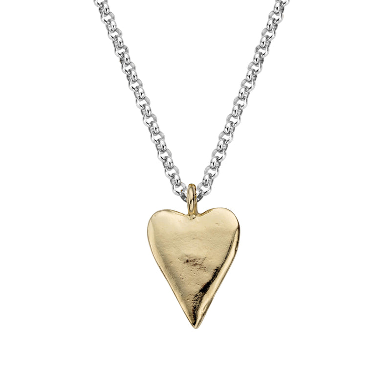 Silver & Gold Maxi Heart Necklace