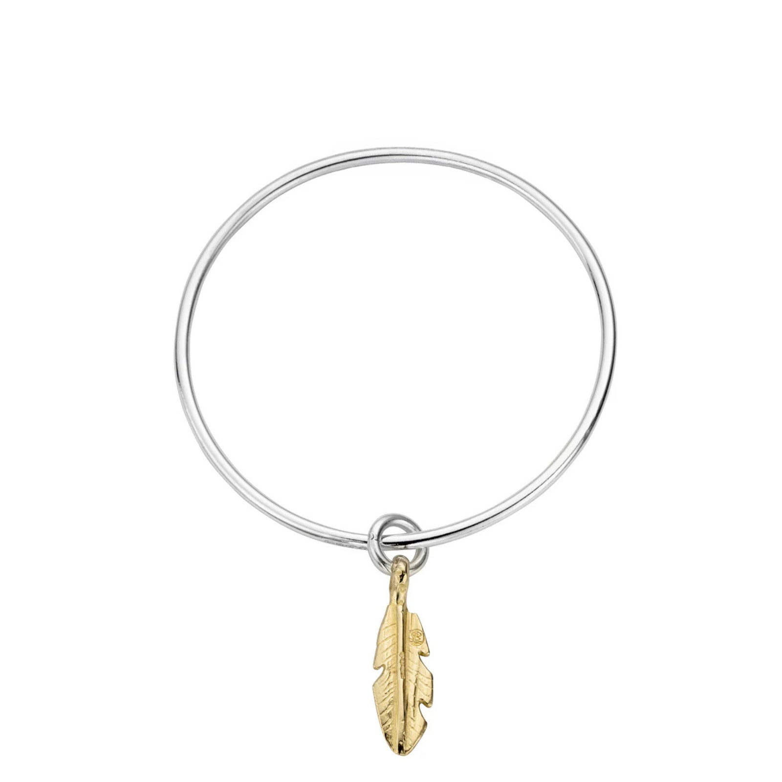 Silver & Gold Medium Feather Bangle