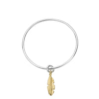 Silver & Gold Medium Feather Bangle