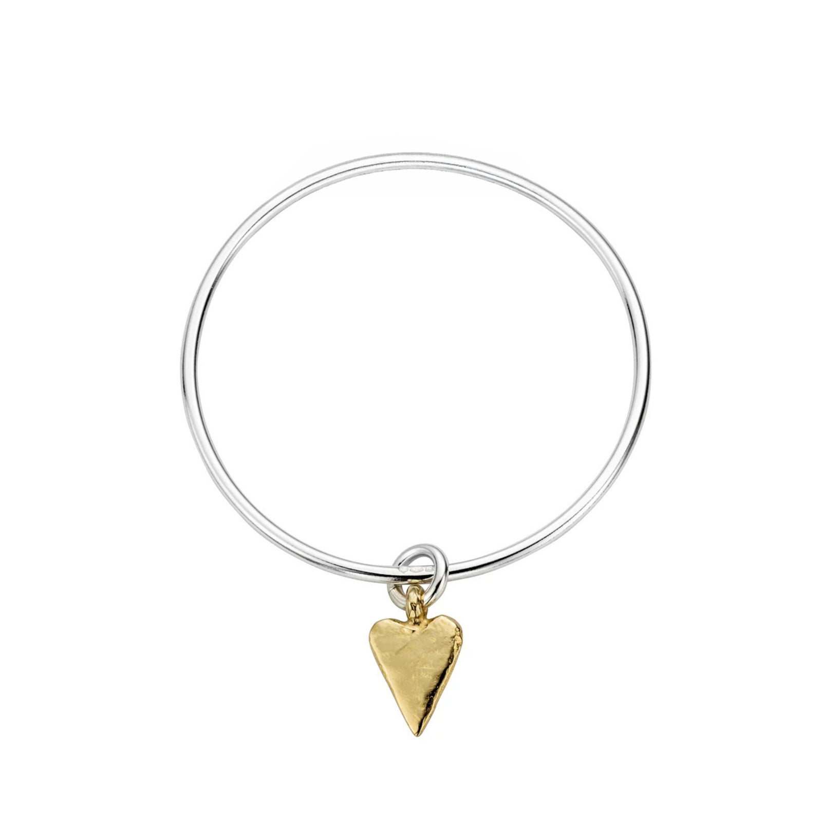 Silver & Gold Medium Heart Bangle