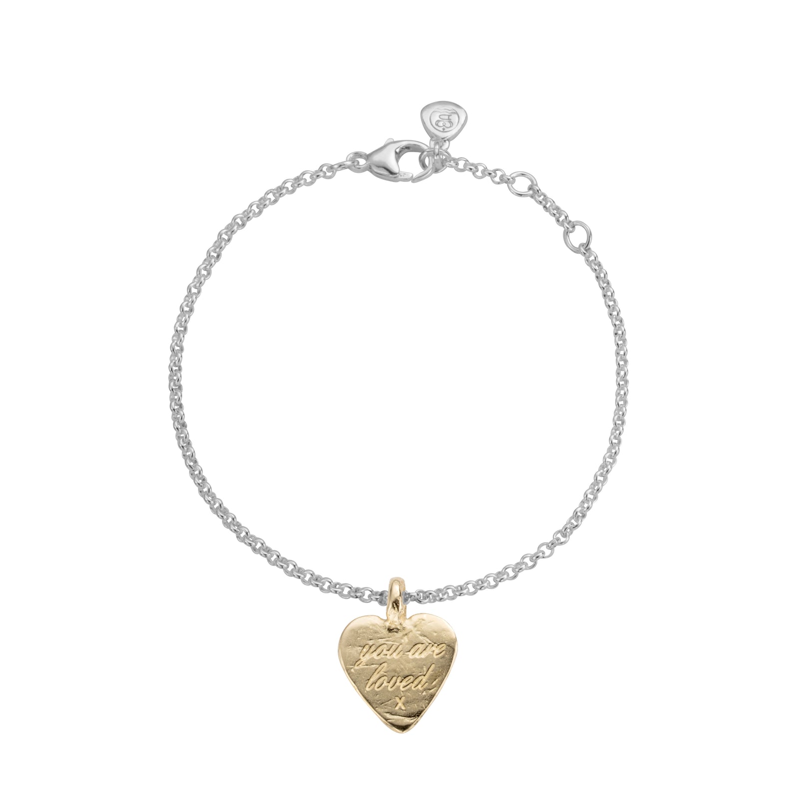 Silver & Gold Medium You Are Loved Chain Bracelet