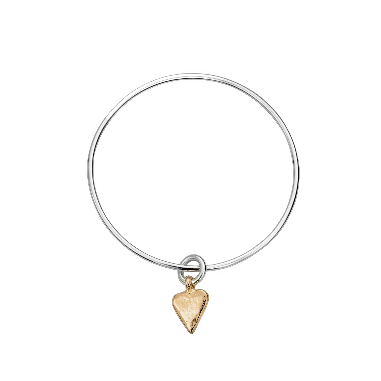 Silver & Gold Mini Heart Bangle