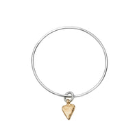 Silver & Gold Mini Heart Bangle