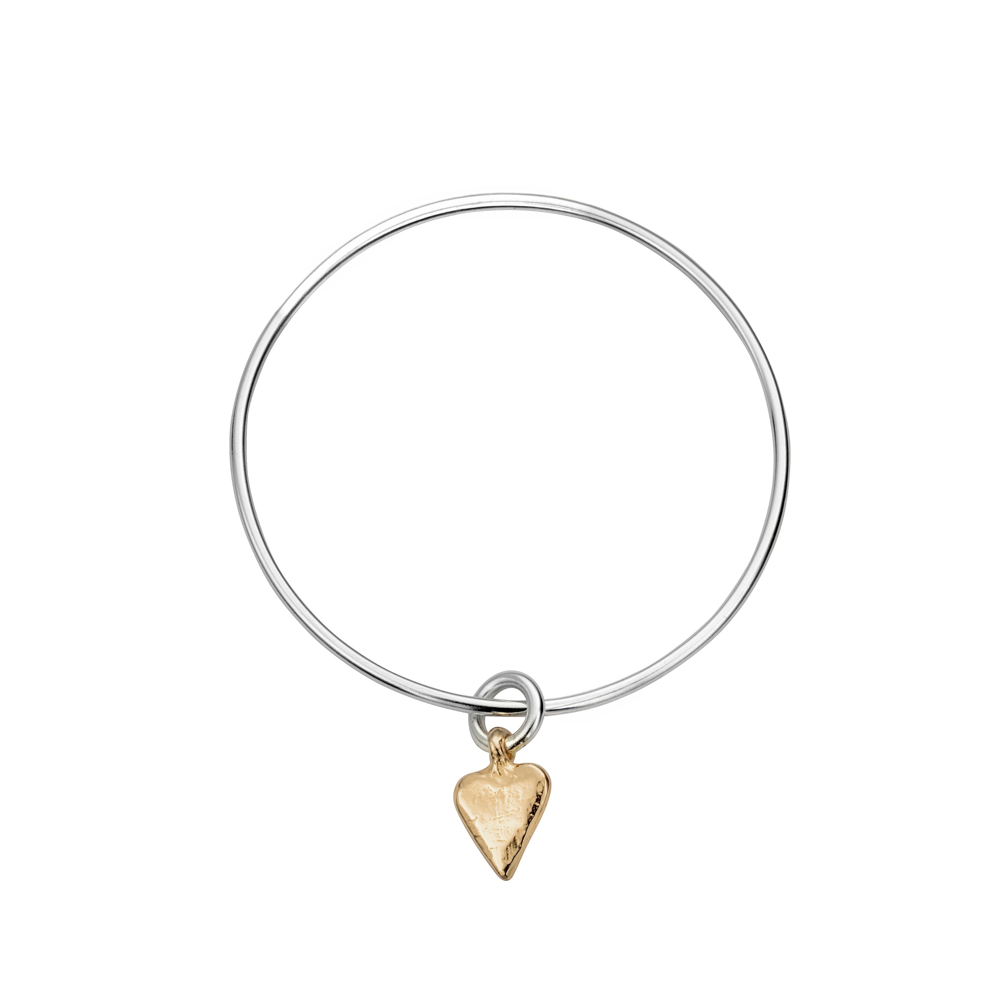Silver & Gold Mini Heart Bangle