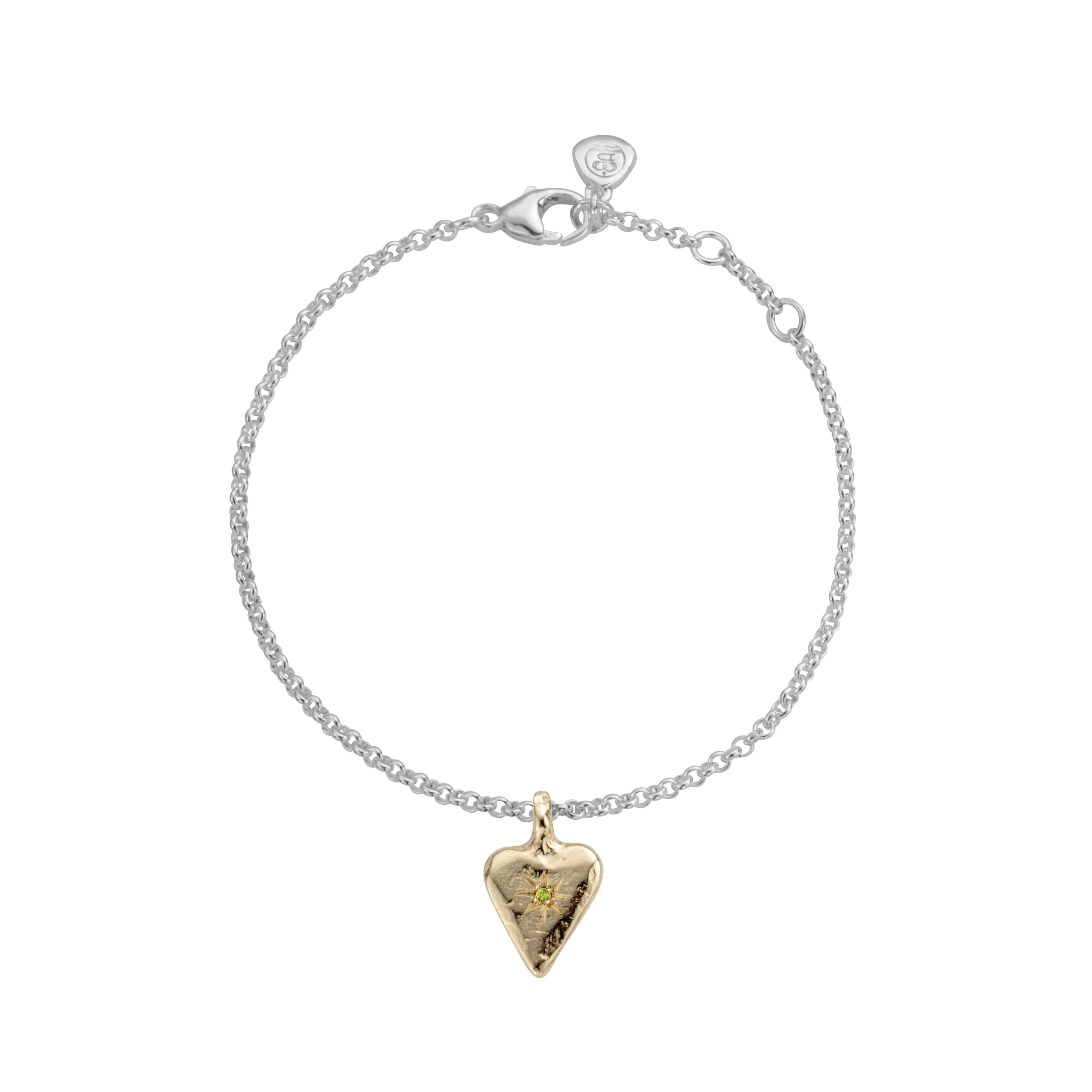 Silver & Gold Mini Heart Chain Bracelet