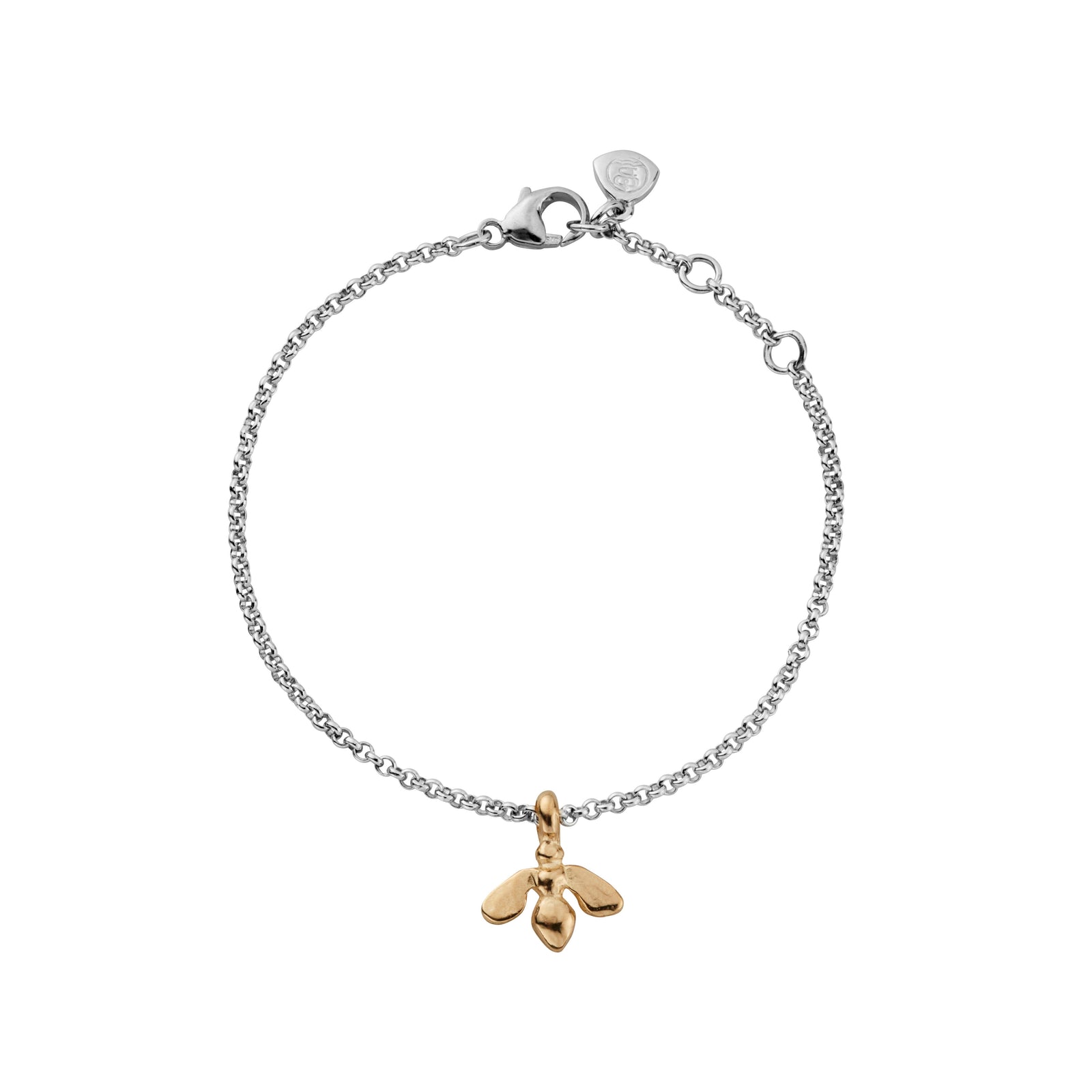 Silver & Gold Mini Honey Bee Chain Bracelet
