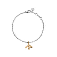 Silver & Gold Mini Honey Bee Chain Bracelet