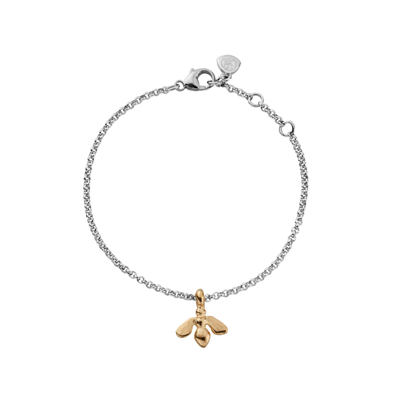 Silver & Gold Mini Honey Bee Chain Bracelet