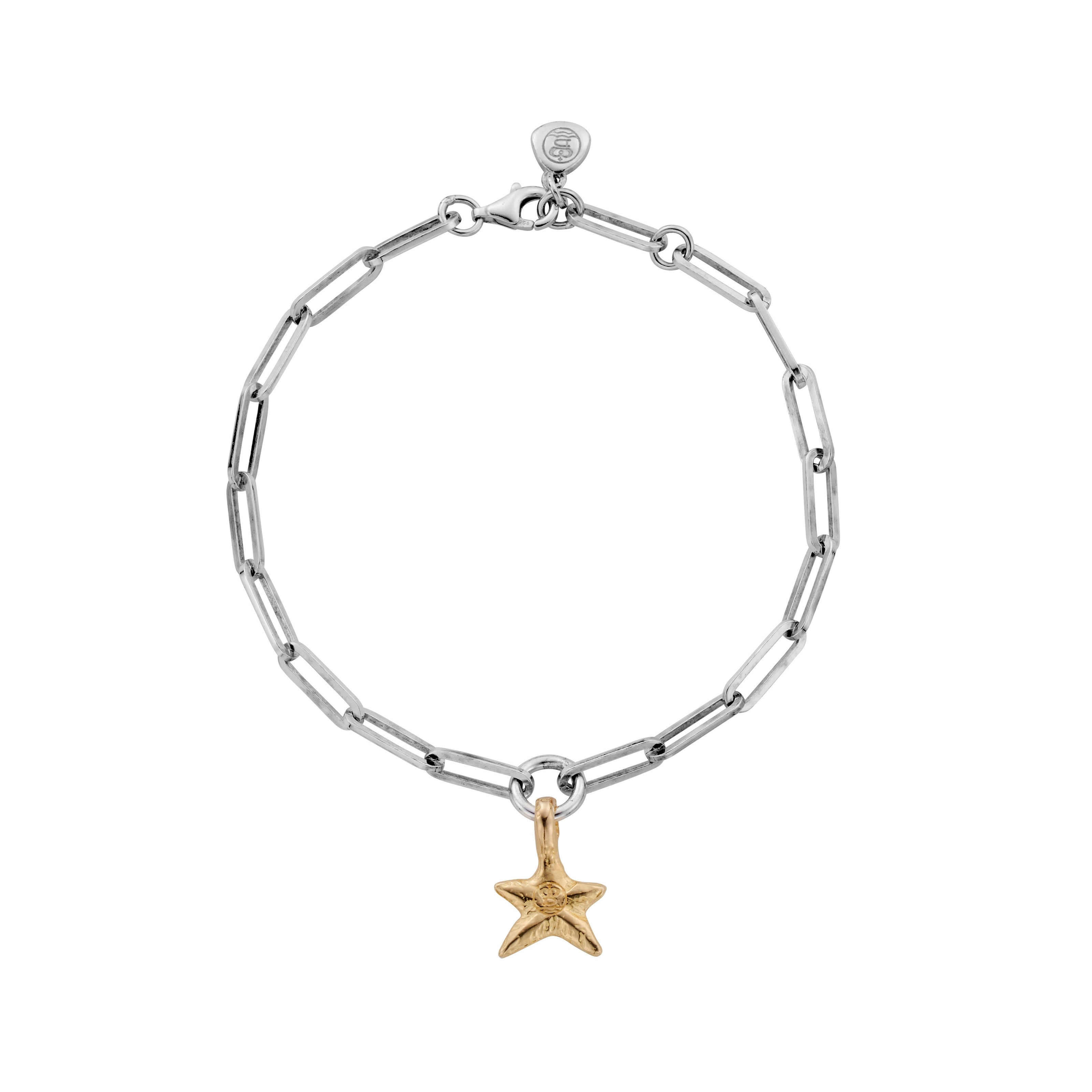 Silver & Gold Mini Star Trace Chain Bracelet