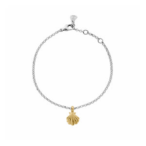 Silver & Gold Scallop Shell Chain Bracelet