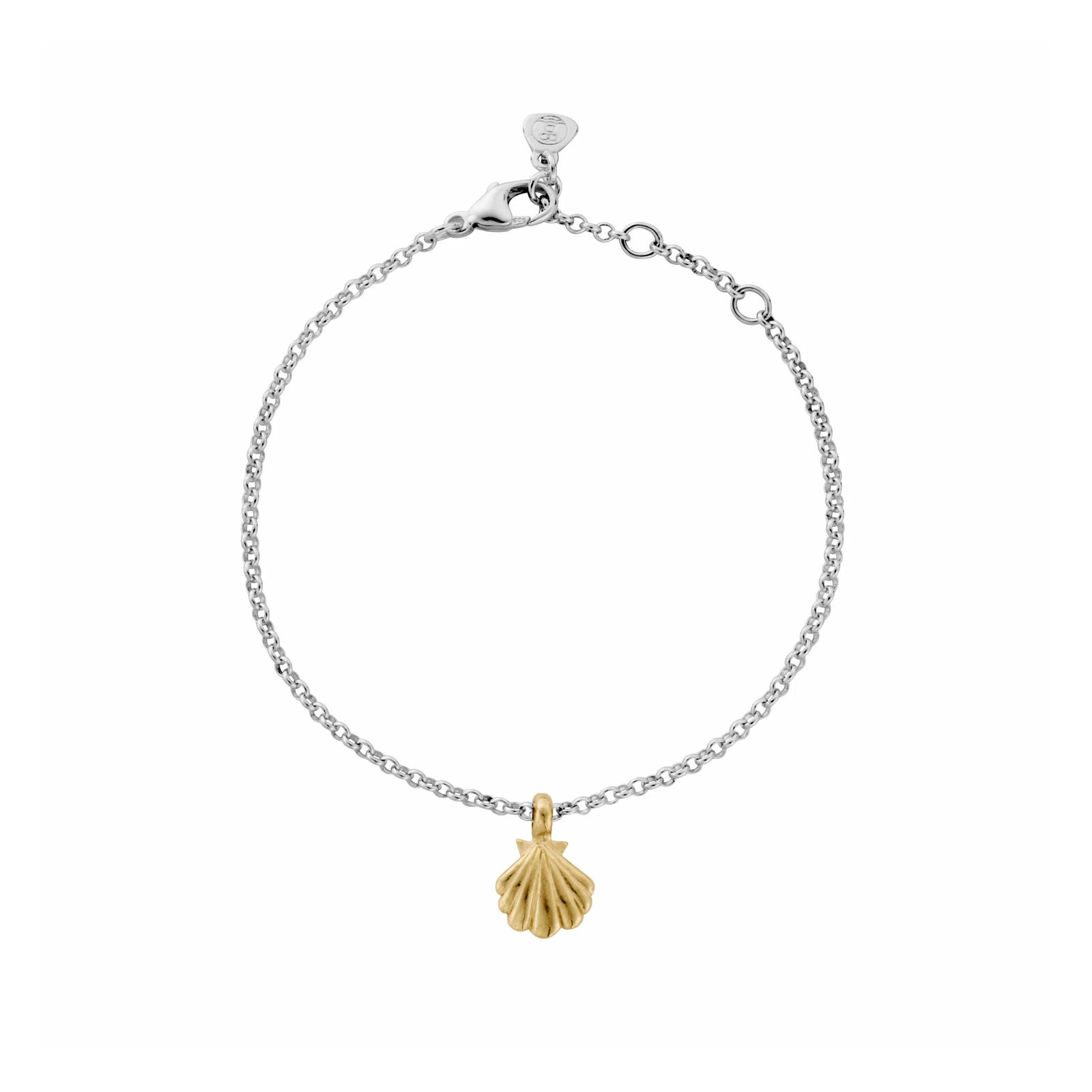 Silver & Gold Scallop Shell Chain Bracelet
