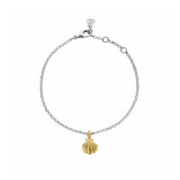 Silver & Gold Scallop Shell Chain Bracelet