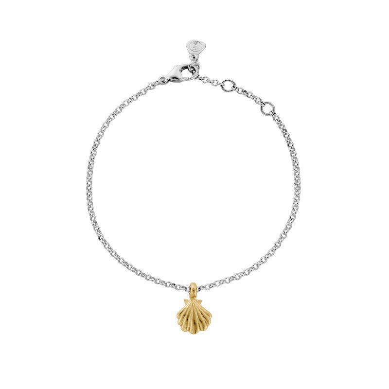 Silver & Gold Scallop Shell Chain Bracelet