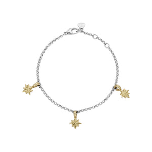 Silver & Gold Trio Baby North Star Chain Bracelet
