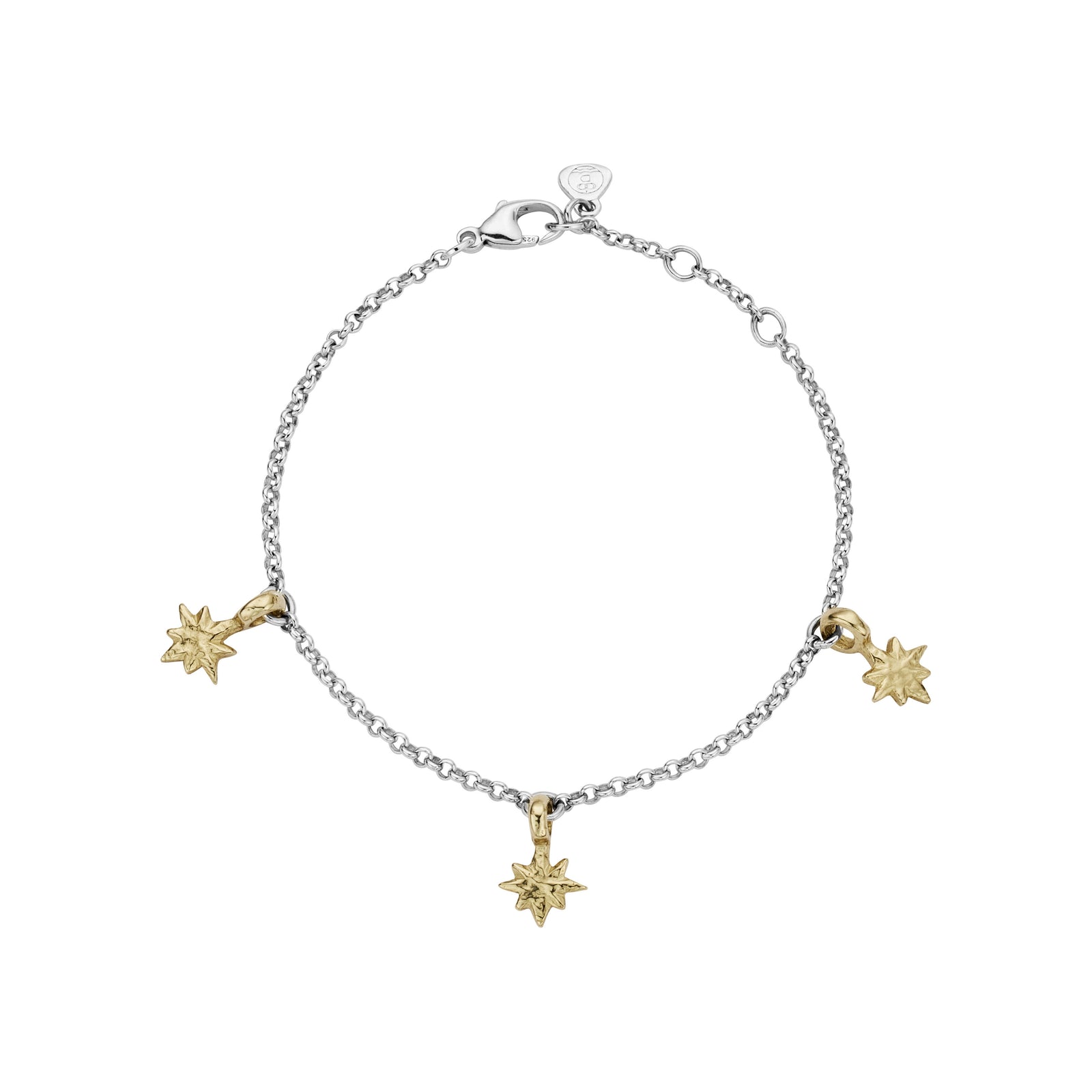 Silver & Gold Trio Baby North Star Chain Bracelet