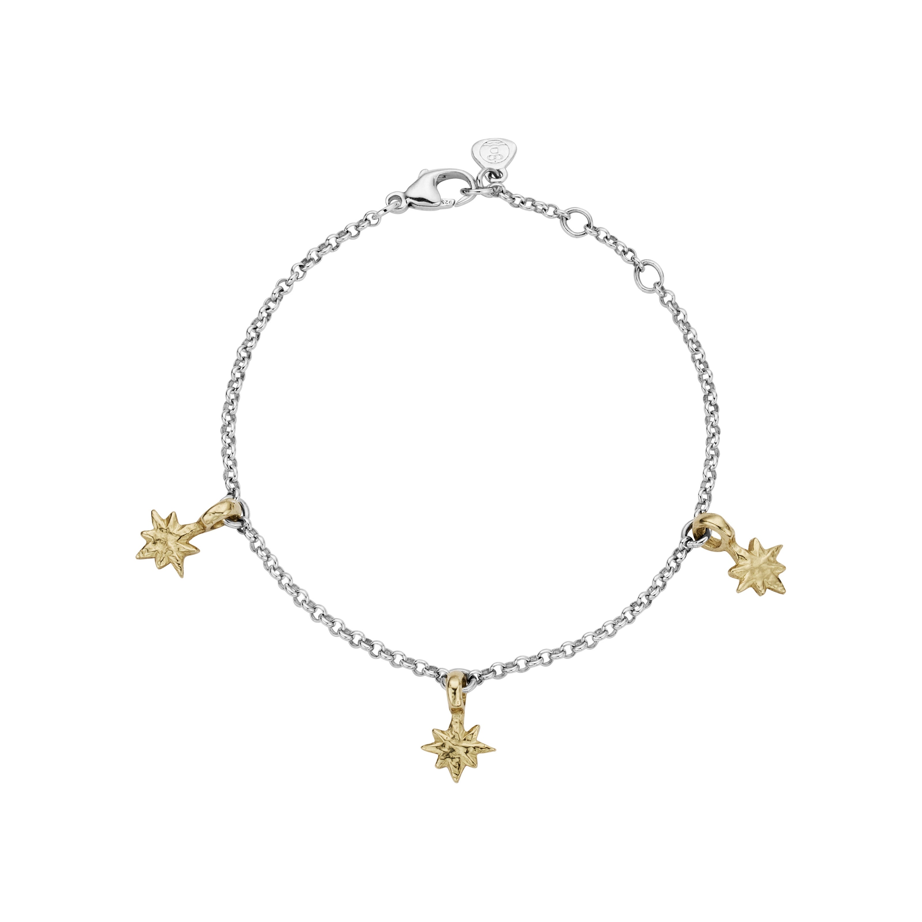 Silver & Gold Trio Baby North Star Chain Bracelet
